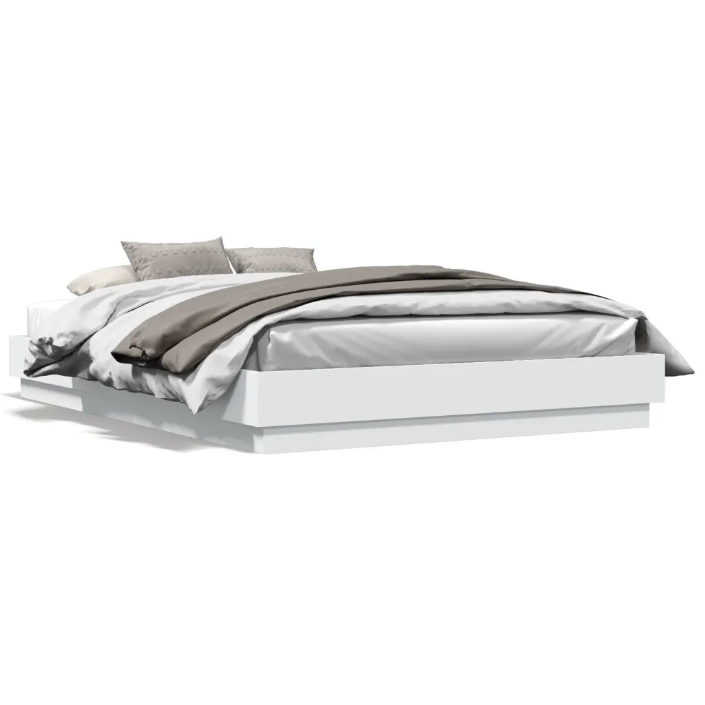 Giroletto-Struttura Letto Bianco 160x200 cm in Legno Multistrato 739486