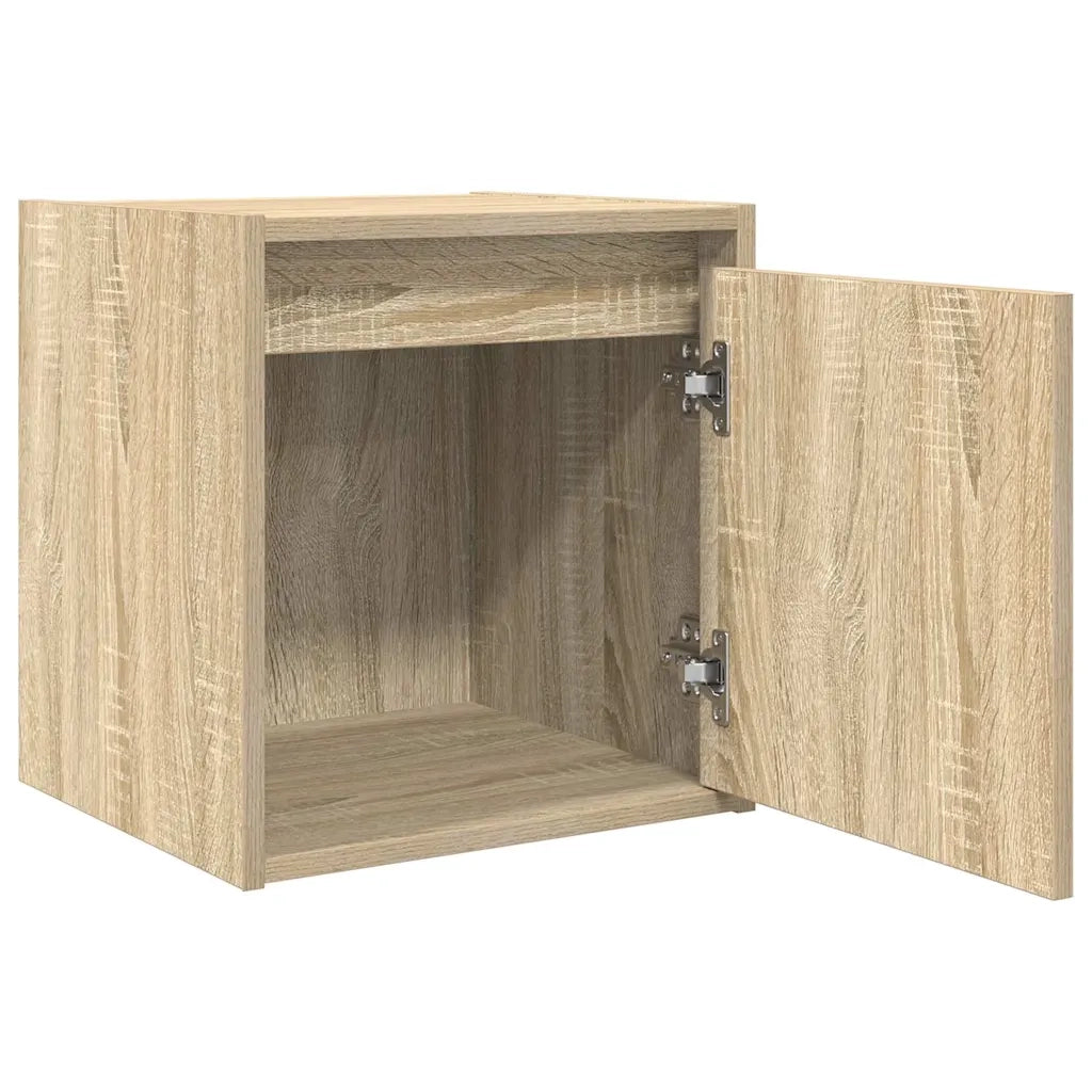 Comodini a Muro 2 pz-Set di 2 Tavolino da notte Rovere Sonoma 38x34x40 cm 109261