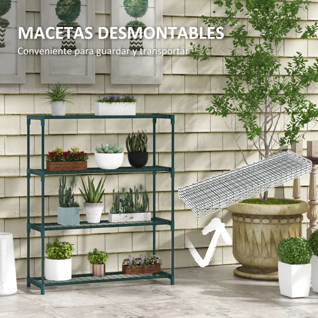 Sostegno per Vasi 4 Livelli ¨C Zephmum ¨C Verde 89x28x107 cm