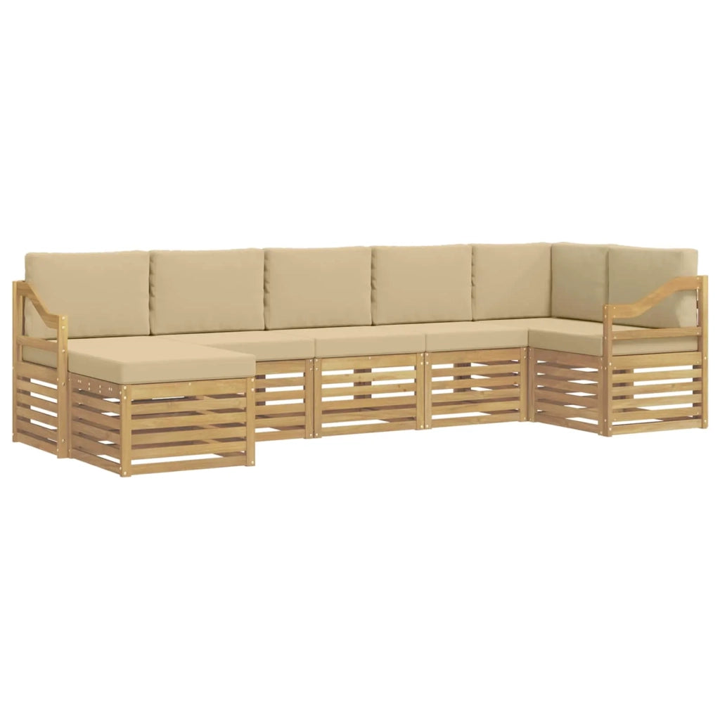 Set di divani da esterno 7 pcs Bianco e Beige 3392213