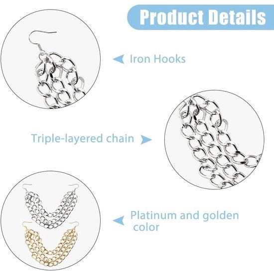 4 Set di Catene Decorative per Scarpe in 2 Colori