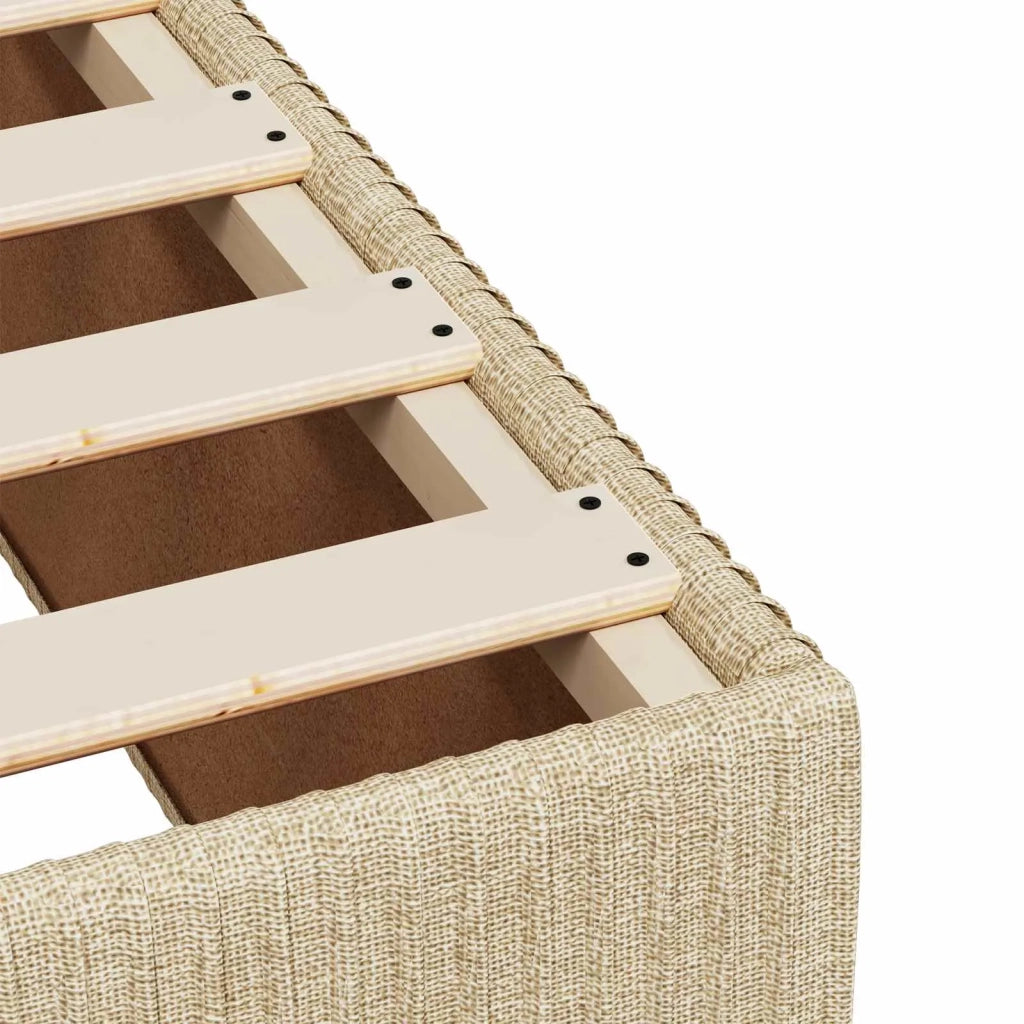 Letto box spring con materasso Crema 90 x 200 cm Tessuto 3454317