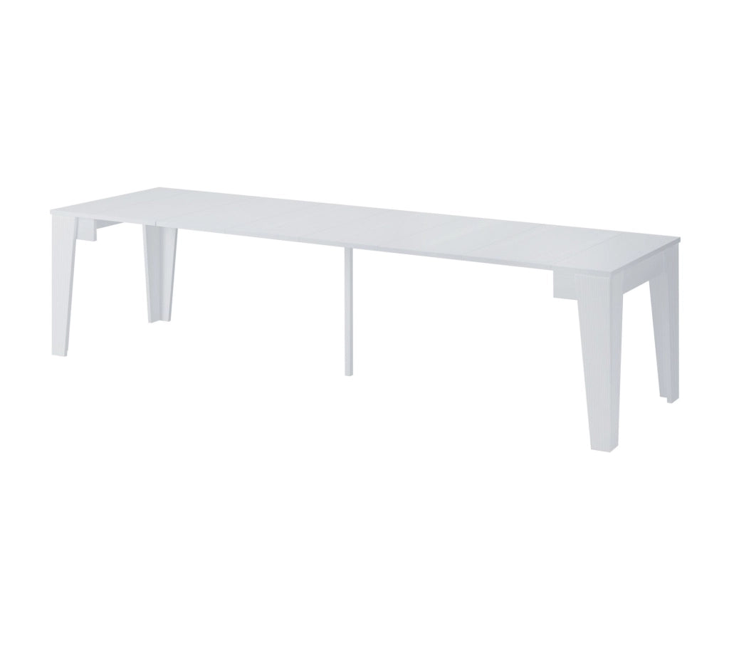 Gizio, Consolle Allungabile 12 Posti, 305.6x90x75.2h cm Bianco