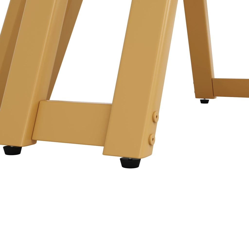 TAVOLO DA PRANZO 100x100x76 cm MDF Bianco e Oro