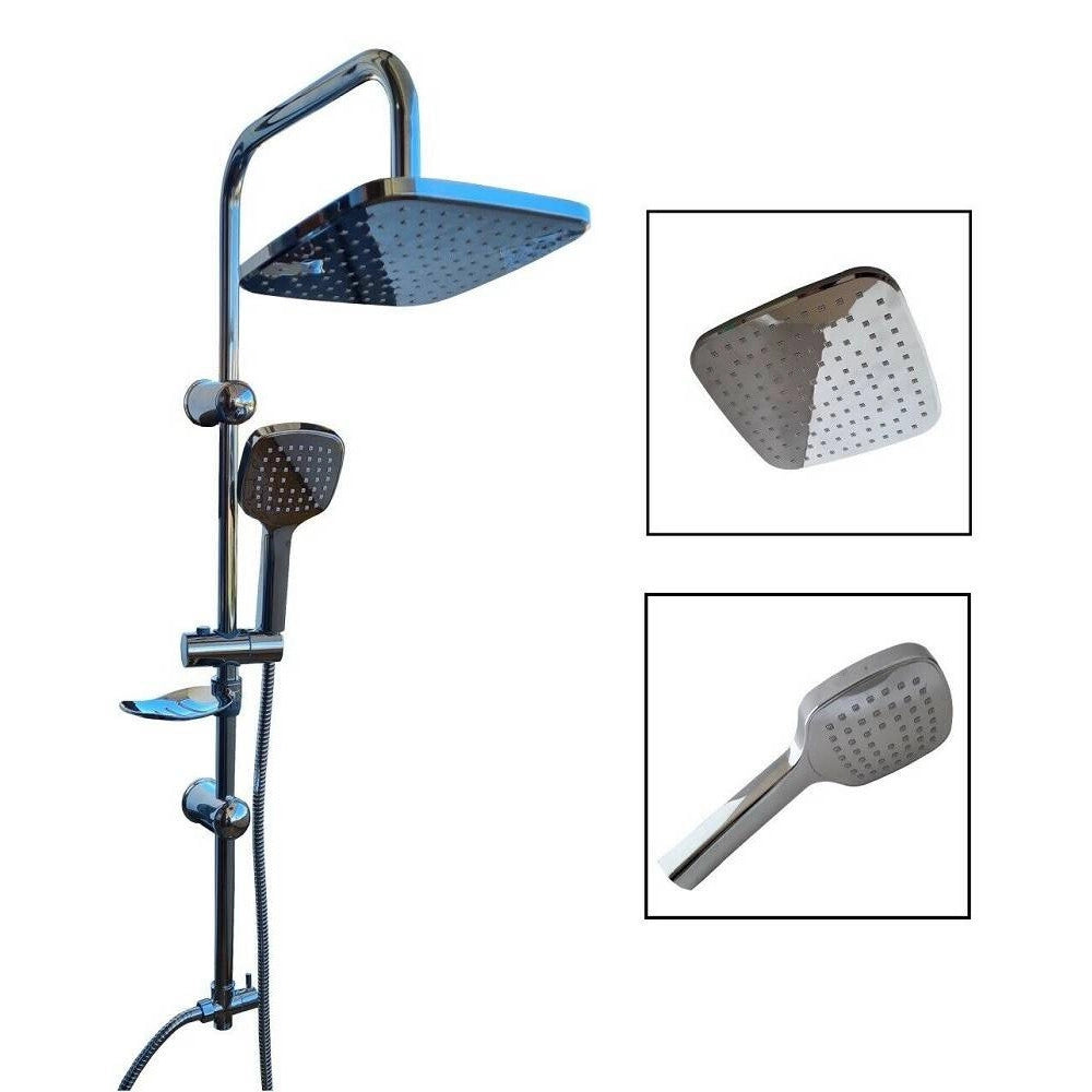 Trade Shop - Colonna Doccia Saliscendi Miscelatore Cromato Rubinetto Soffione Doccetta 59396 -