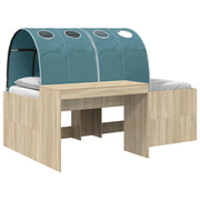 Letto con Tunnel 3 pz Rovere Artigianale e Blu Chiaro 3423660