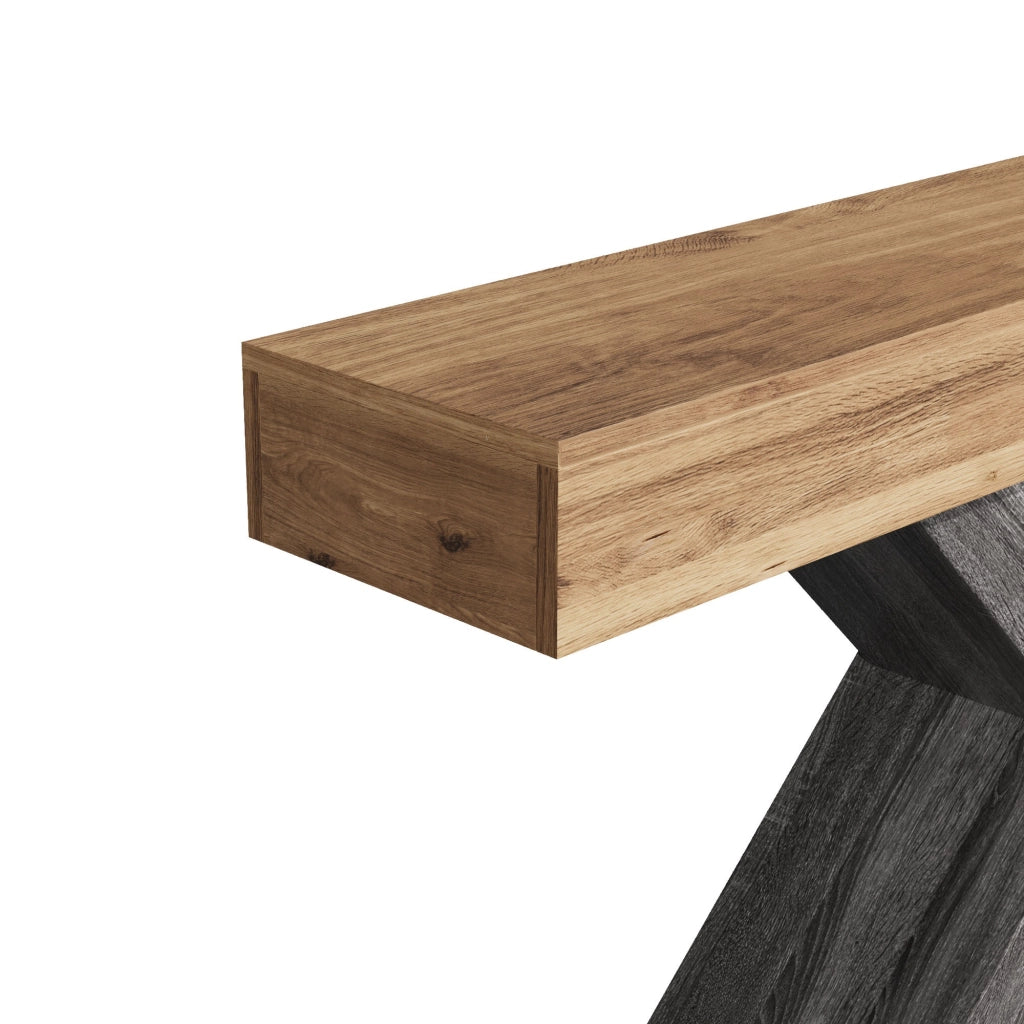 Tavolino Consolle con Gambe a X ¨C MINIMAL ¨C Effetto Legno, Truciolato, Salotto e Ingresso