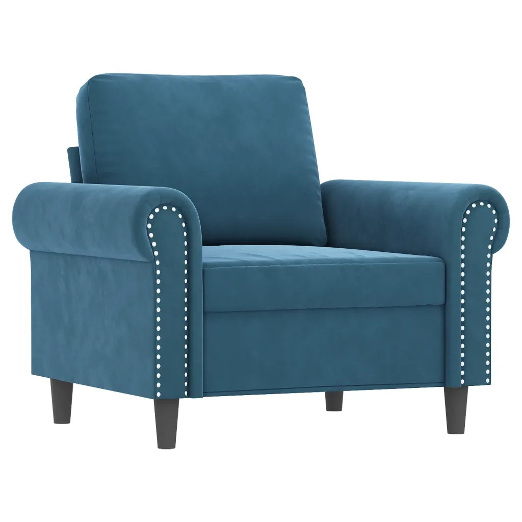 Set di Divani 4 pz con Cuscini Blu in Velluto 3202189
