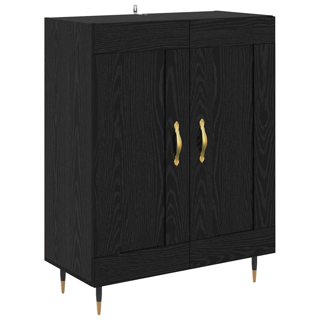 Credenza-Buffet-Armadio da cucina Rovere nero 69,5 x 34 x 180 cm Legno multistrato 528292