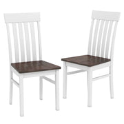 Set di 2 sedie da pranzo 44 ​​x 50,5 x 97 cm comfort ergonomico stile rustico legno di caucciù bianco e marrone 20_0018772