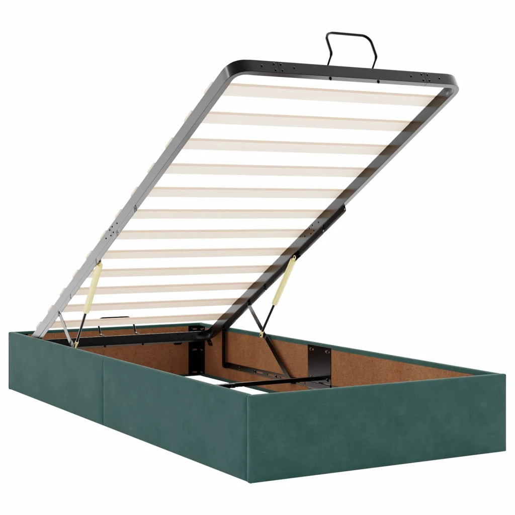 Letto Ottomano con Materasso e LED Verde Scuro 80 x 200 cm 3458340