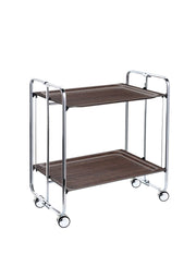 Carrello da cucina pieghevole cromato con ruote BAUHAUS 2 ripiani