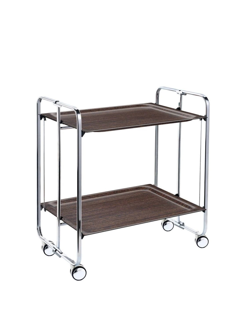 Carrello da cucina pieghevole cromato con ruote BAUHAUS 2 ripiani