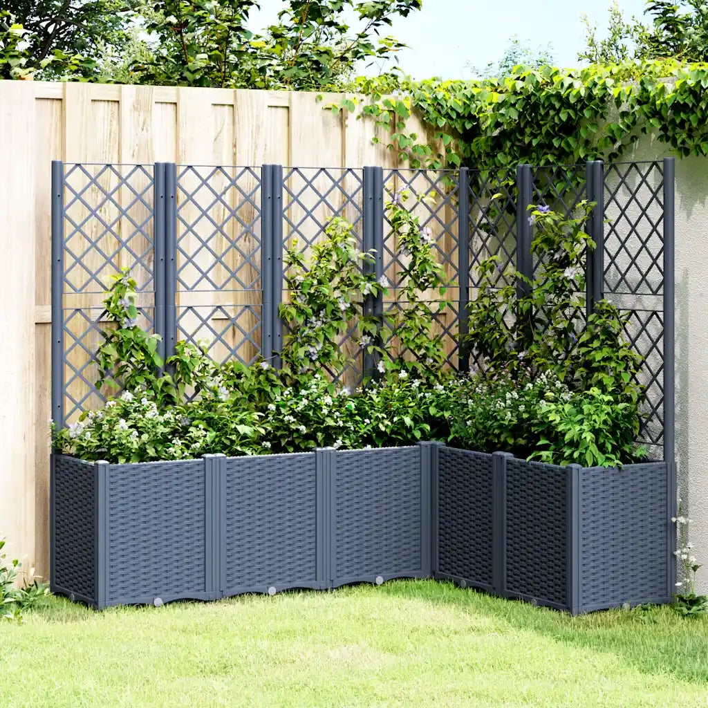 Fioriera Giardino con Graticcio Grigio Blu 160x120x140 cm PP 367876