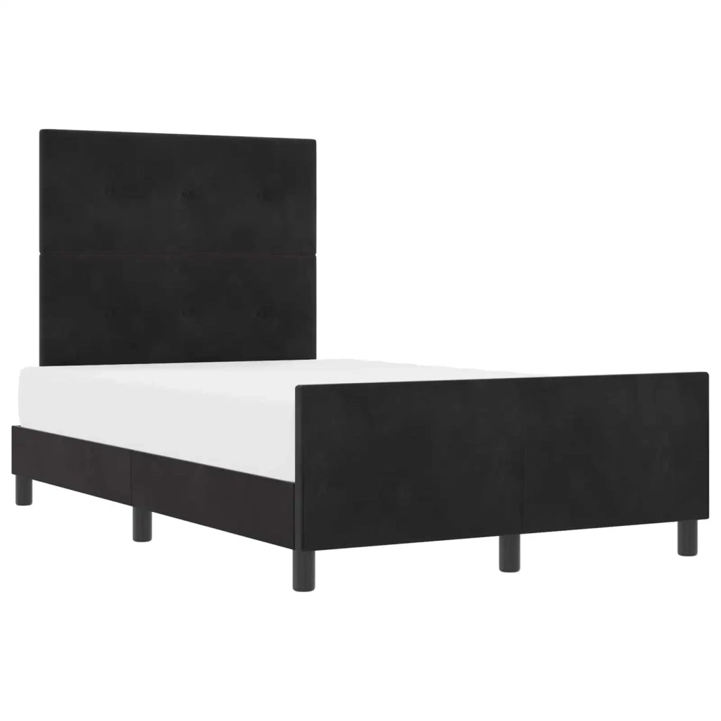 Letto a molle con testiera Nero 120 x 190 cm Velluto 3344929