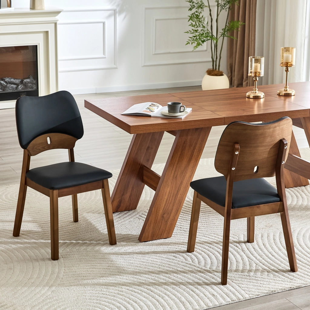 Set di 2 sedie da pranzo con schienale a farfalla, sedie moderne in legno con seduta imbottita, sedie di design per cucina, sala da pranzo e soggiorno