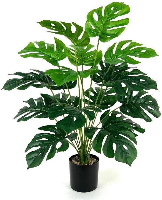 Monstera Kunstplant in Vaso da 76CM, Grande, Pianta Finta per Interno e Esterno, Decorazione per Camera, Ufficio e Soggiorno.