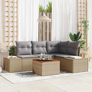 Set Divano da Giardino con cuscino 5 pcs Beige polyrattan 3347952