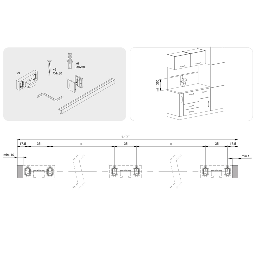 Set da 5 Ganci da Appendere Acciaio Grigio Antracite. Emuca