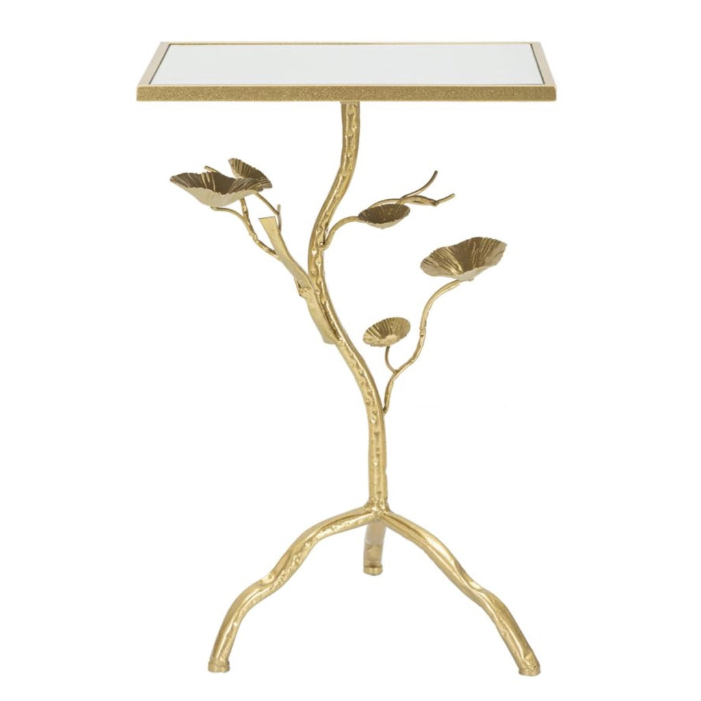 Tavolino Ramo, Oro, Metallo, 40x30x60 cm