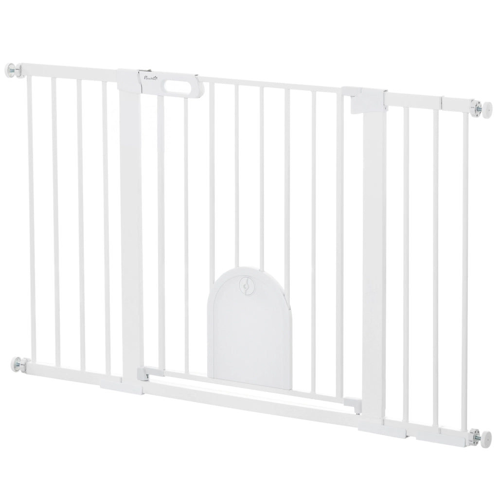 Cancelletto di sicurezza per scale e porte ¨C Xylo ¨C bianco acciaio 75-131x76 cm