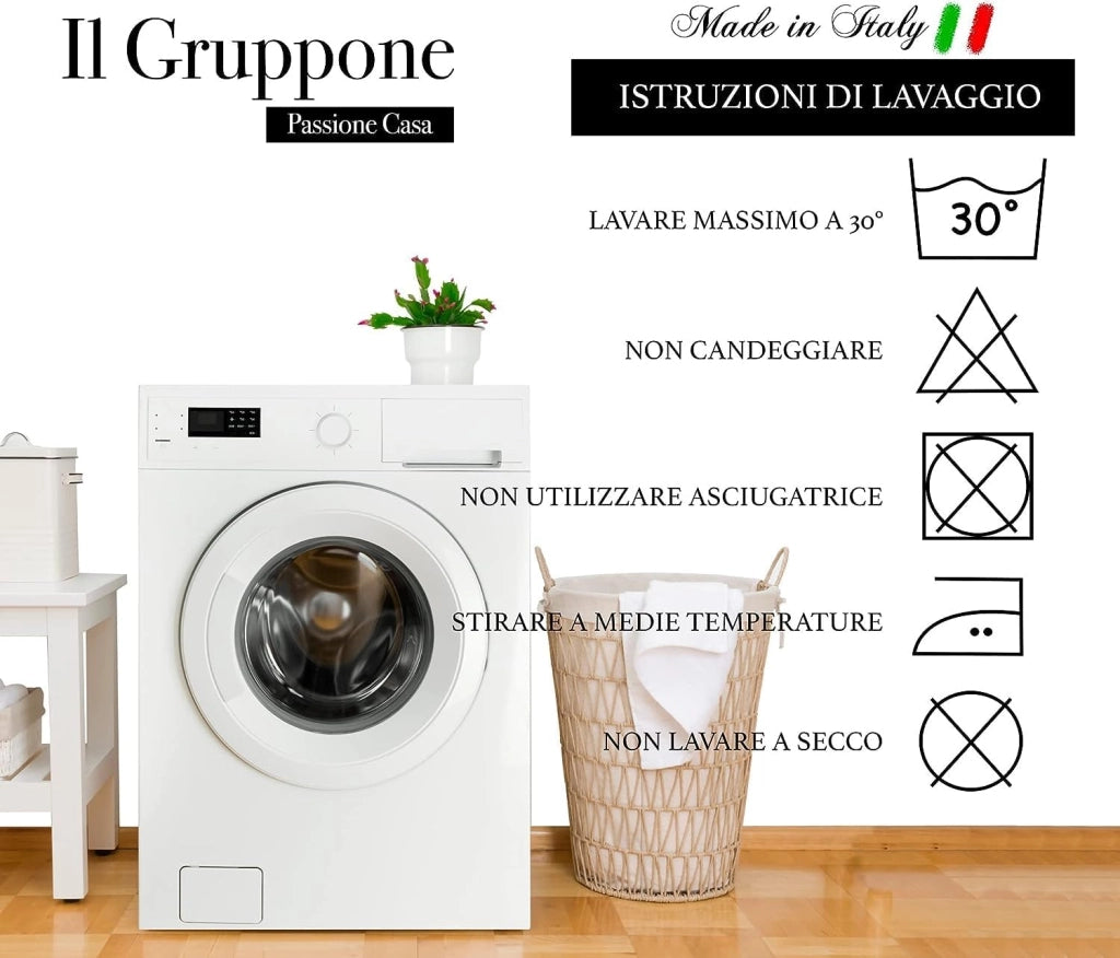 Telo Arredo Tinta Unita Made in Italy in Cotone Panama Grandfoulard Copritutto Beige - 1 Posto 280x170