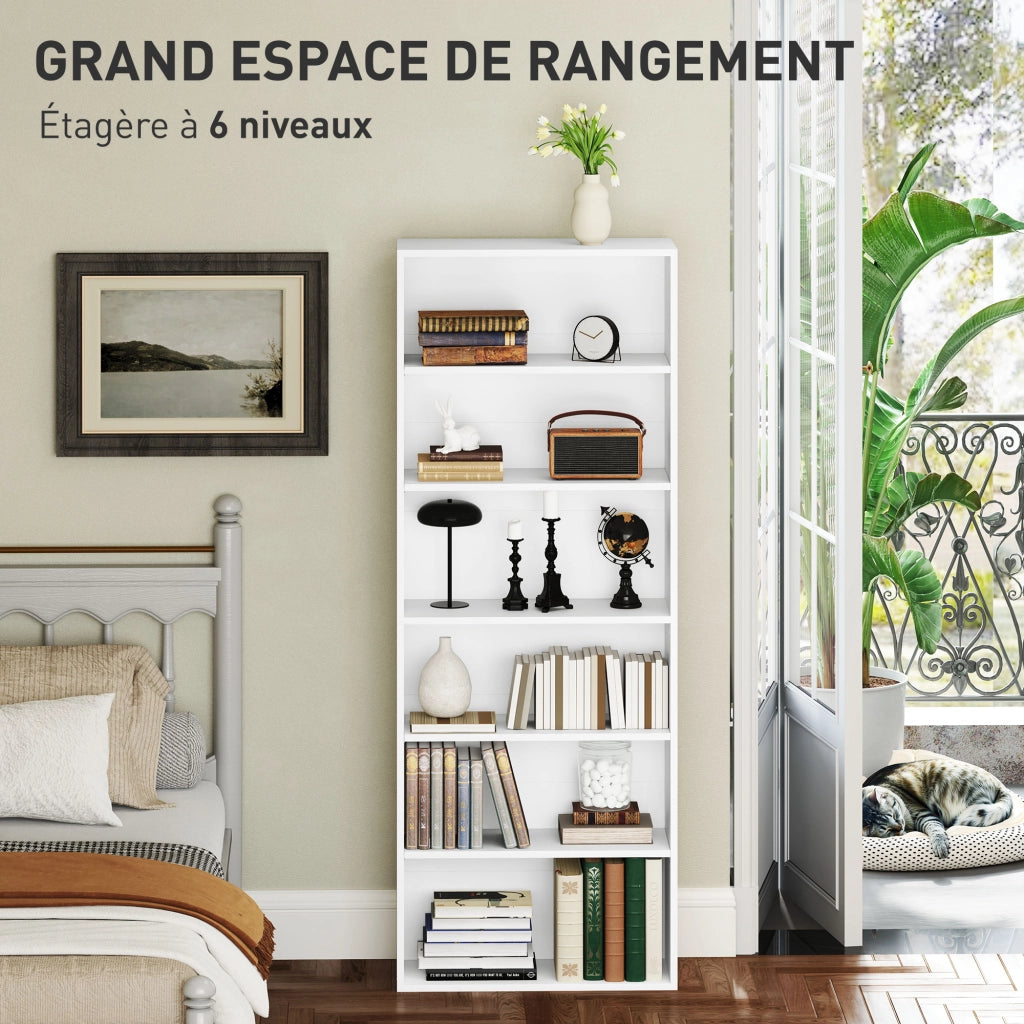 Libreria 6 ripiani regolabili ¨C Xylo ¨C Bianco 60x24x158,5cm