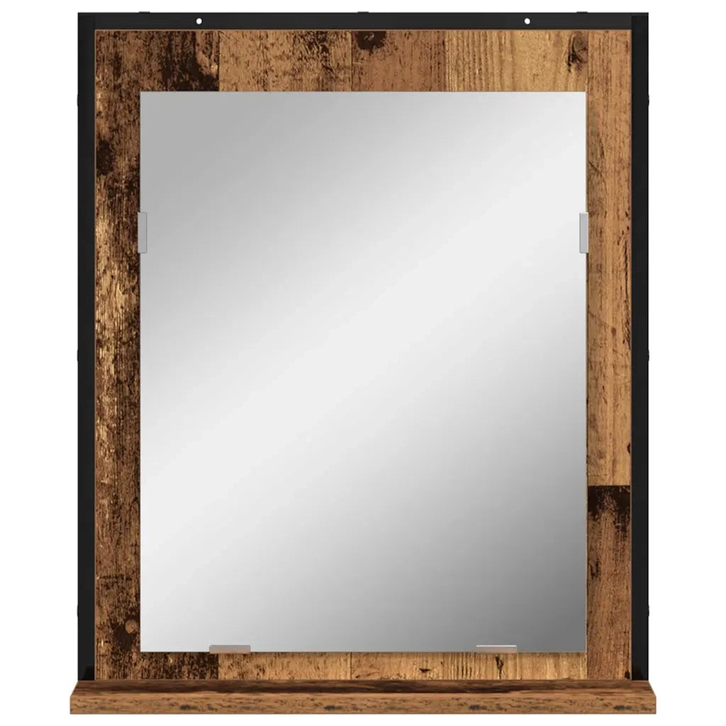 Specchio con lo scaffale Legno vecchio 50 x 12 x 60 cm