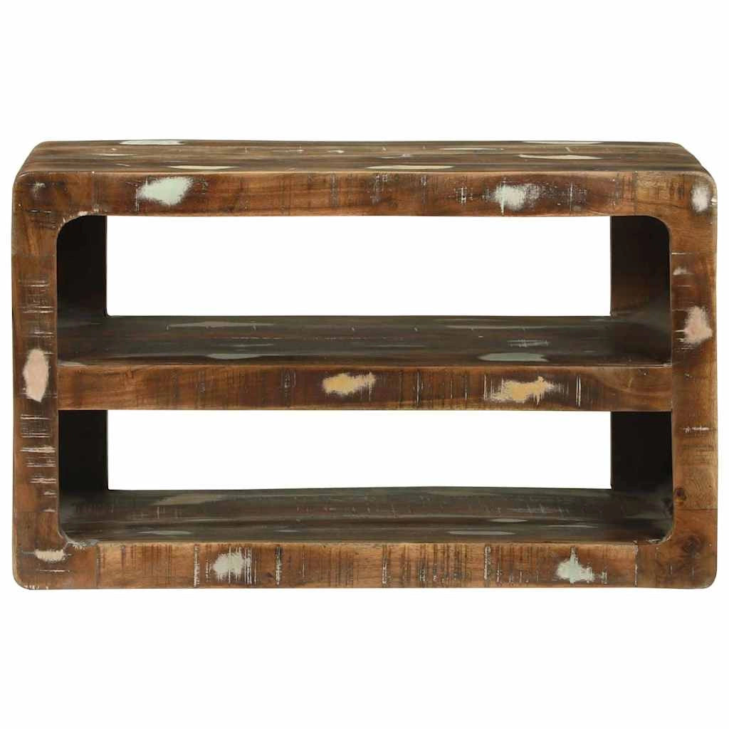 Mobile porta TV moderno con 2 ripiani portaoggetti 60 x 32 x 36 cm in legno massello di recupero 02_0058076