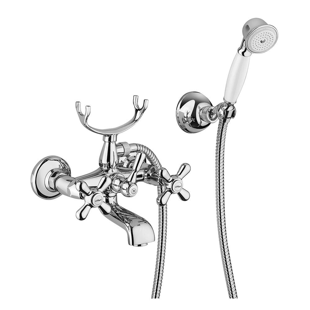 Miscelatore vasca con manopole a croce stile classico completo di set doccia Liberty Paini