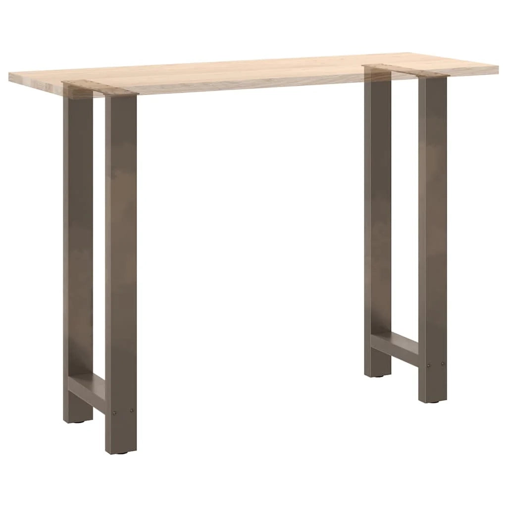 Set di 2 gambe per tavolo da bar regolabili dal design moderno in acciaio verniciato a polvere 50 x 100 cm acciaio naturale 02_0057583