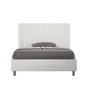 BS COM Letto una piazza e mezza contenitore imbottito 120x210 similpelle bianco