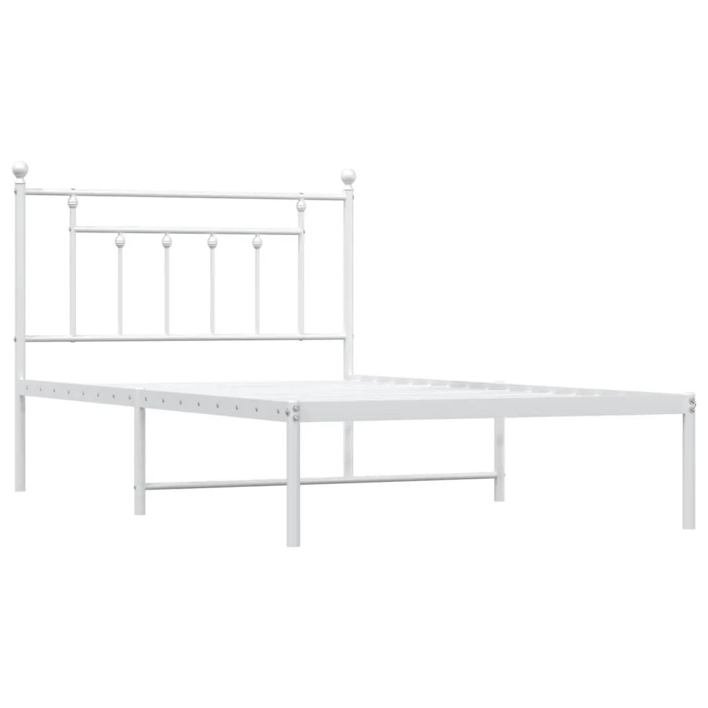 Giroletto con Testiera Metallo Bianco 107x203 cm 353582