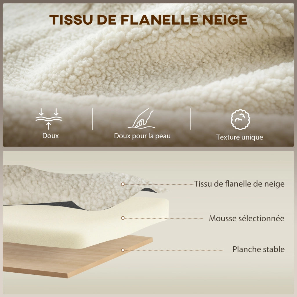 Poltrona a dondolo ¨C Xylo ¨C tessuto flanella crema imbottita con cuscino lombare e tasche laterali