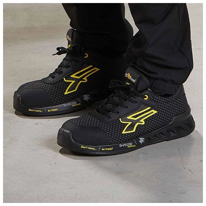 U-Power RV20014 Matt Scarpe Antinfortunistiche S3 SRC CI ESD Puntale Airtoe Aluminium Taglia 39 colore Nero Giallo