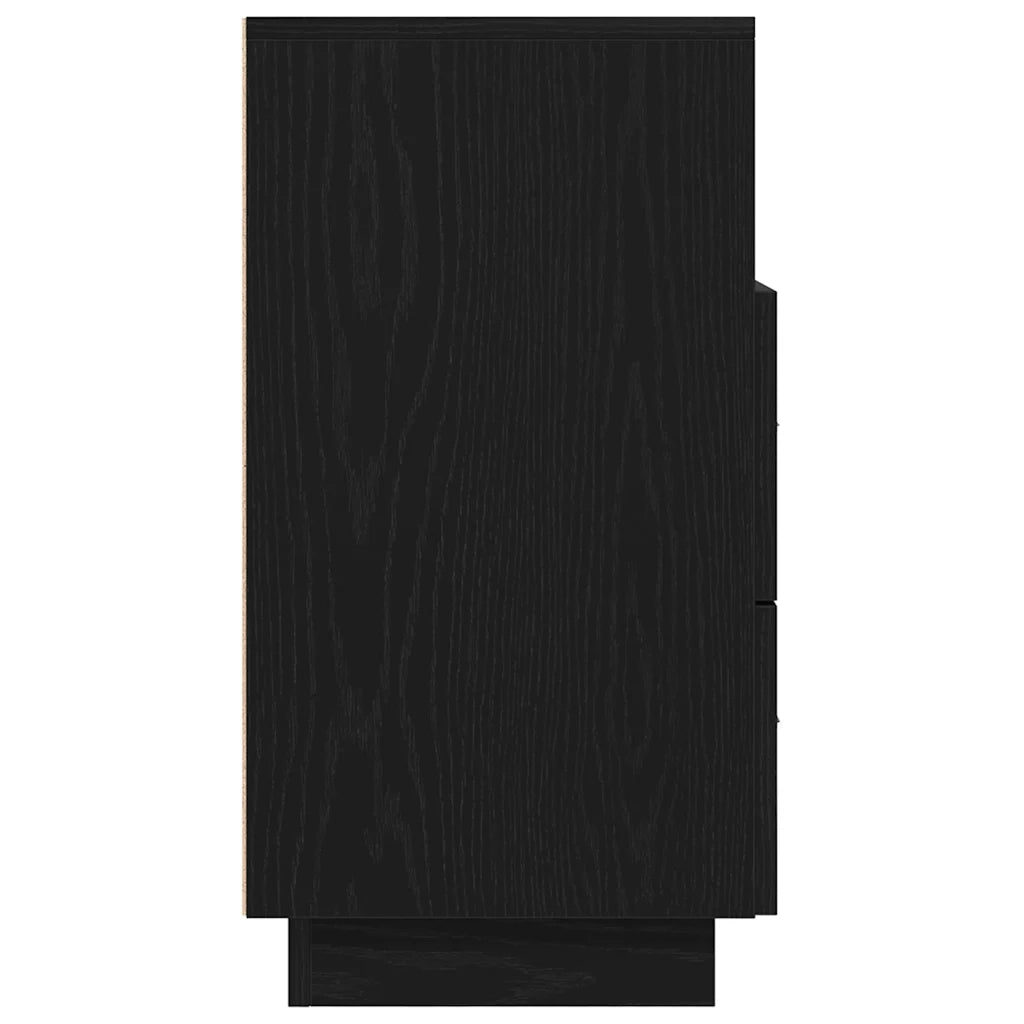 Comodino con 2 Cassetti Nero 36x36x68 cm 858580