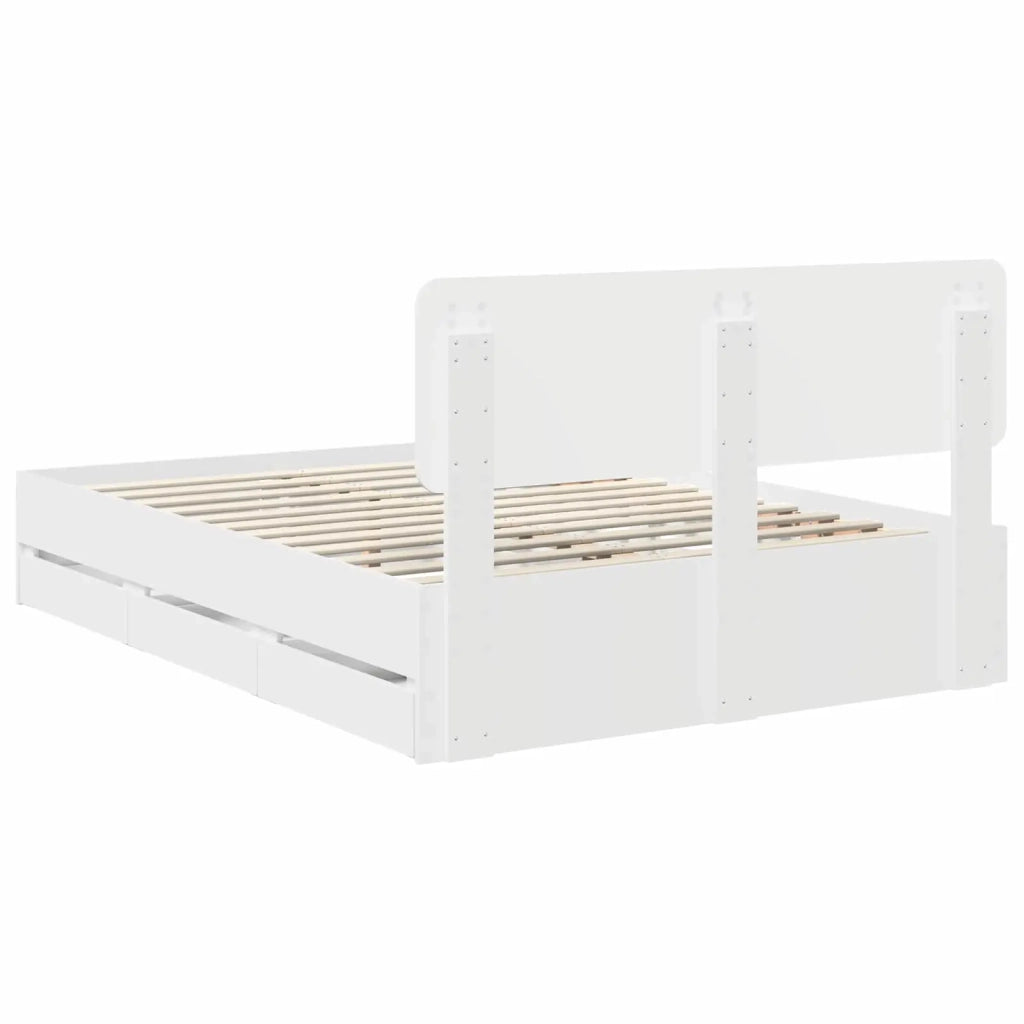 Letto matrimoniale | Letto per adulti | Struttura del letto Bianco 160 x 200 cm Legno ingegnerizzato