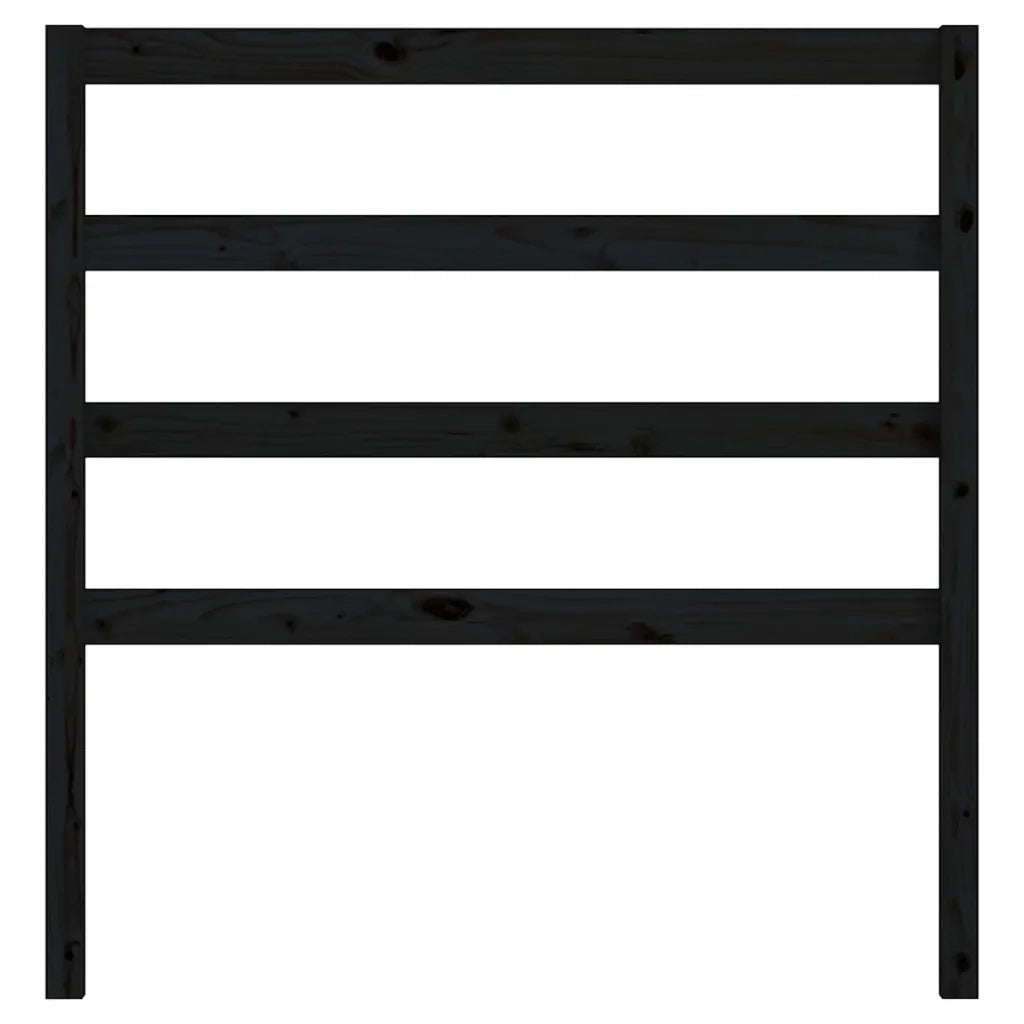 Testiera per Letto Nera 81x4x100 cm in Legno Massello di Pino 817619