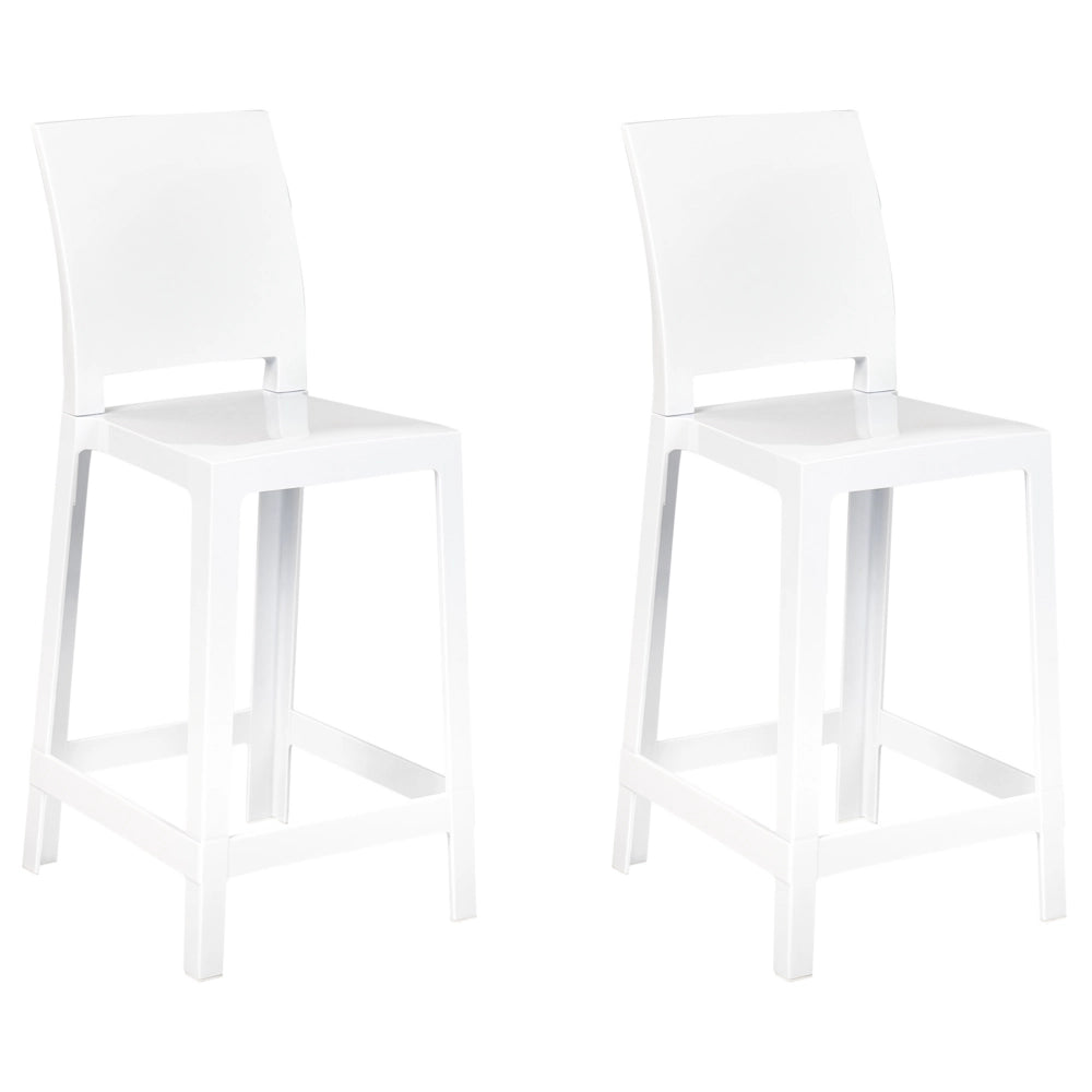 Set di 2 sgabelli da bar plastica bianco sedie da bar sedia alta cucina moderno
