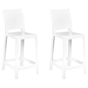 Set di 2 sgabelli da bar plastica bianco sedie da bar sedia alta cucina moderno