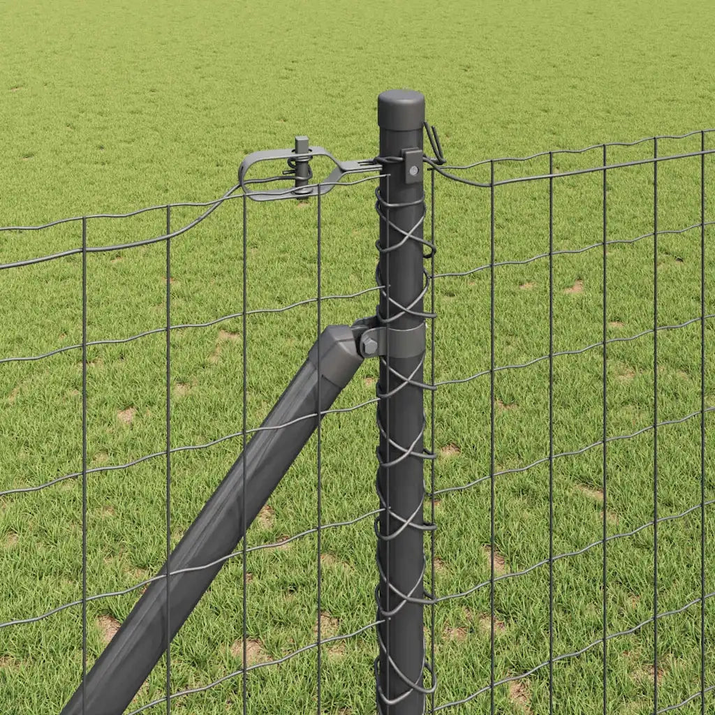 Recinzione da Giardino | Recinzione con Posto Grigio 1,2 x 25 m Acciaio e PVC