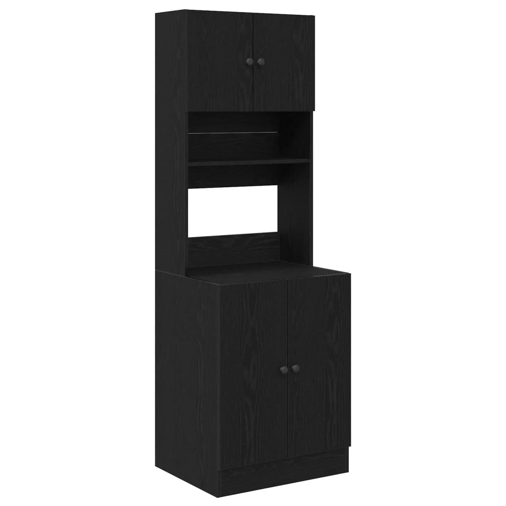 Credenza da cucina con porta 2 pz | Madia | Buffet da pranzo | Armadio da pranzo Rovere Nero 60 x 50 x 180 cm
