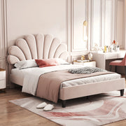 letto imbottito velluto beige 140 x 200 cm
