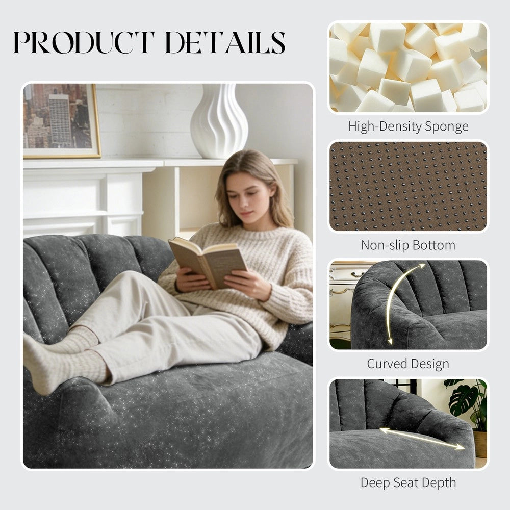 Divano Poltrona Sacco Oversize con Braccioli ¨C MINIMAL ¨C Grigio