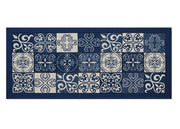 Tappeto Passatoia Runner Cucina Antiscivolo Lavabile Disegno Maiolica Suardi - 55x80 - Blu