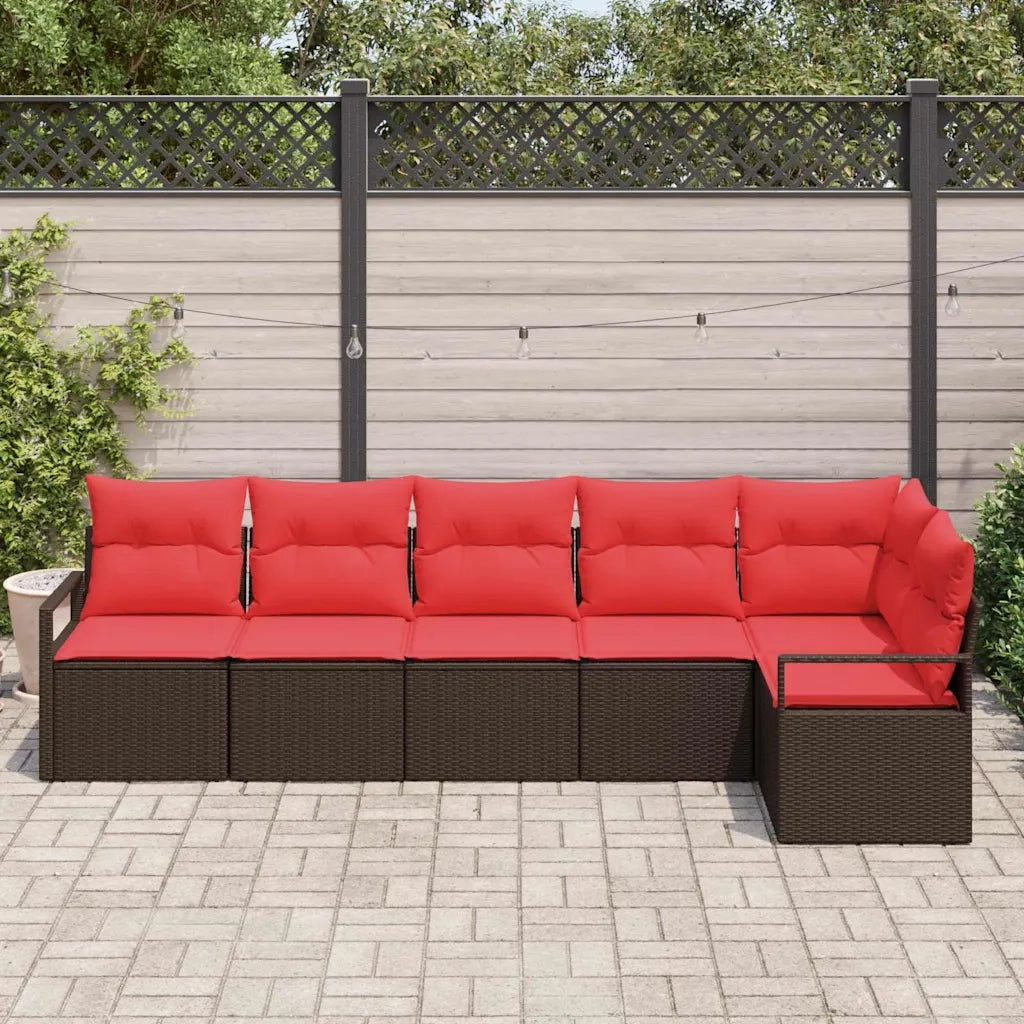 Set di divani 6 pcs Marrone polyrattan 3346404