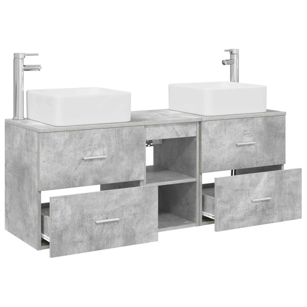 Set di Armadi da Bagno 3 pz Grigio Cemento 49,5 x 41 x 63 cm 3405822