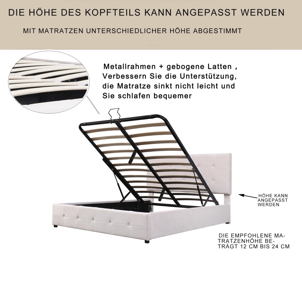 letto imbottito velluto crema 140 x 200 cm