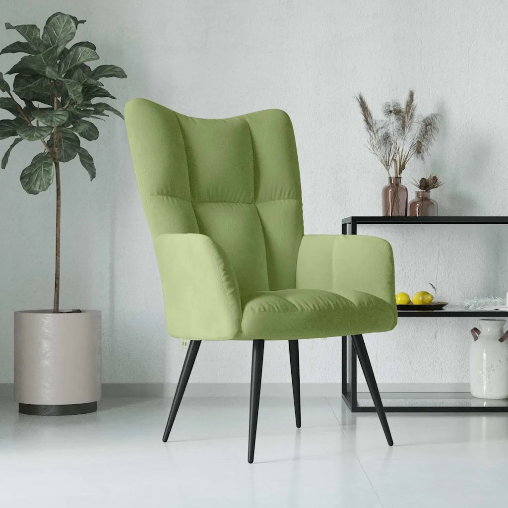 Sedia Relax Verde Chiaro in Velluto 328076