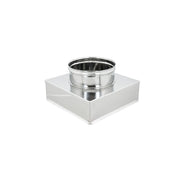 Riduzione inox aisi 304 da base quadra 350x350mm a tonda f variabile, diametro 220mm